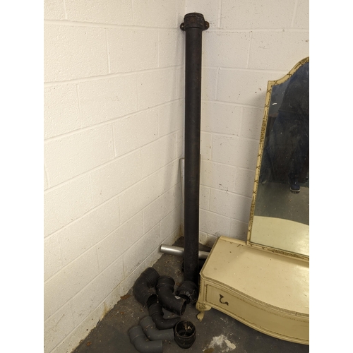 23 - Cast iron Downpipe With Large Amount Of Elbows / Brackets And Fittings  Downpipe 186cm