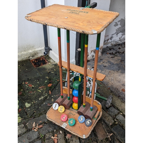 26 - Carwithens Game of Crolf - Made in Devon Golf / Crocket Set, Complete on Trolley With Balls, Bats An... 