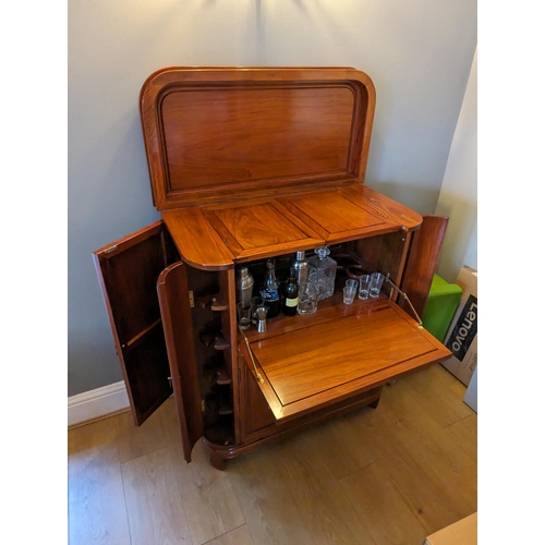 39 - Superb Chinese Rosewood Cocktail Cabinet / Drinks Cabinet / Bar With Lift Top And Fold Down Front - ... 