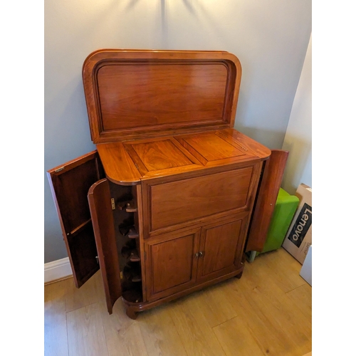 39 - Superb Chinese Rosewood Cocktail Cabinet / Drinks Cabinet / Bar With Lift Top And Fold Down Front - ... 