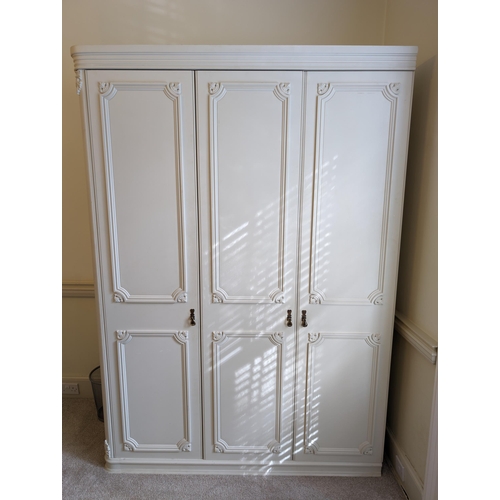 54 - Large 3 Door Bespoke Handmade Bedroom Wardrobe - Panel Design With Well carved Design Excellent Qual... 