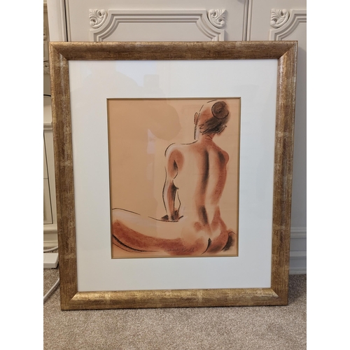 62 - Pair Large Sarah Bell Original Artworks - Oil Pastels - Male / Female Nude Figural - Wonderful Paint... 