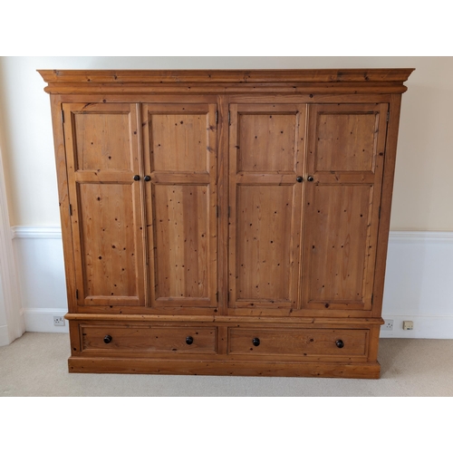 Huge & Impressive Solid Pine 4 Door 2 Drawer Wardrobe, Excellent ...