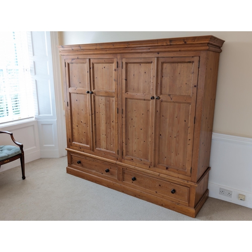 Huge & Impressive Solid Pine 4 Door 2 Drawer Wardrobe, Excellent ...