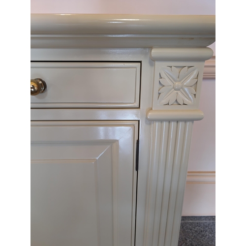 71 - Impressive Bespoke Handmade Corinthian Pillar / Floral Carved Solid Wood Gloss Sideboard - Off Excel... 