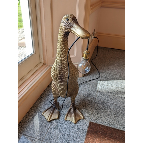 74 - Fabulous Large 90cm Runner Duck Floor Lamp - Gilt Effect, Resin Construction. A wonderful Centrepiec... 