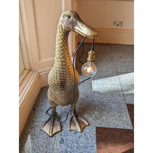 74 - Fabulous Large 90cm Runner Duck Floor Lamp - Gilt Effect, Resin Construction. A wonderful Centrepiec... 