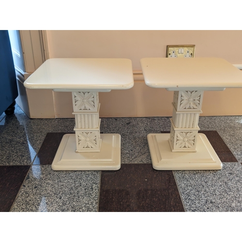 83 - Bespoke Handmade Corinthian Pillar / Floral Style Coffee Table And Two Side Tables - Have Some Scuff... 