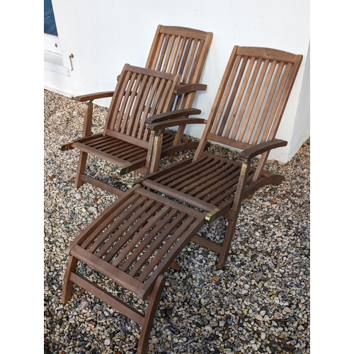 9 - Set of Four Garden Believed To be Alexander Rose Sherwood Steamer Chairs / Garden Lounger - Good Con... 