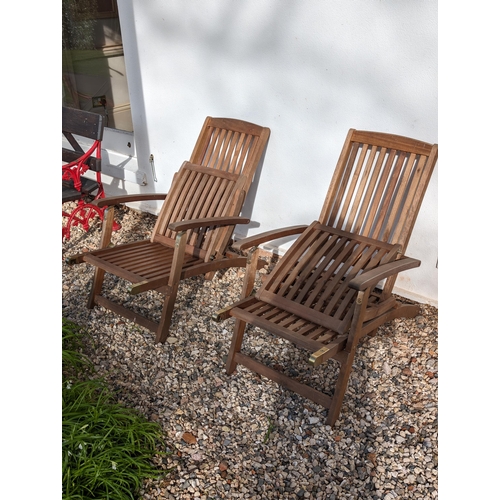 9 - Set of Four Garden Believed To be Alexander Rose Sherwood Steamer Chairs / Garden Lounger - Good Con... 