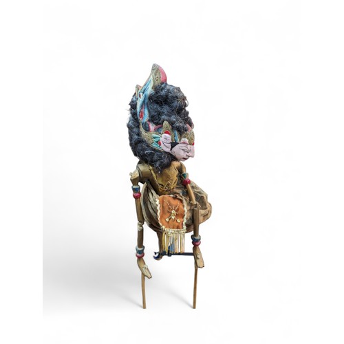 304 - Pair Antique Wayang Golek Java Wooden Indoenesian Puppets, Overall Good Condition. Fantastically Cre... 