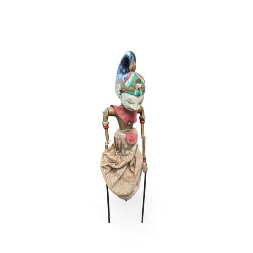304 - Pair Antique Wayang Golek Java Wooden Indoenesian Puppets, Overall Good Condition. Fantastically Cre... 