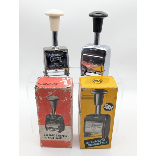 61 - Pair Vintage Excellent Condition Automatic Numbering Machines - Becoming Very Collectable. Both With... 