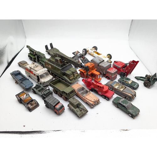 130 - Good Bundle Playworn Diecast Vehicles - Including Shado 2, Dinky Rocket Launcher DUKW Amphibian, Tri... 