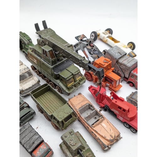 130 - Good Bundle Playworn Diecast Vehicles - Including Shado 2, Dinky Rocket Launcher DUKW Amphibian, Tri... 