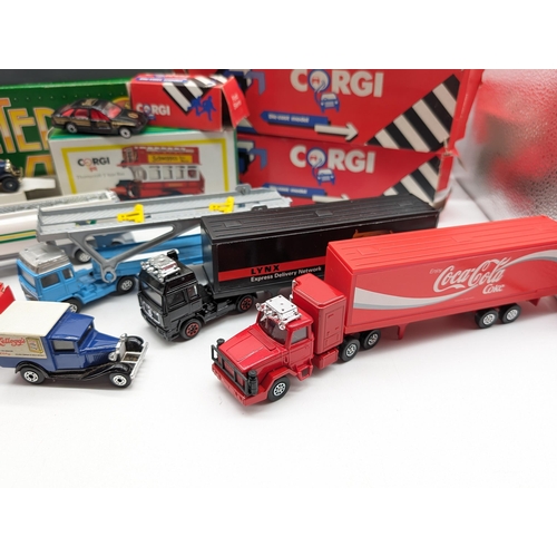 131 - Good Bundle of 9 Boxed Corgi Diecast To Include - Ford Sierra, Limited Edition Tramlines, Coca Cola ... 