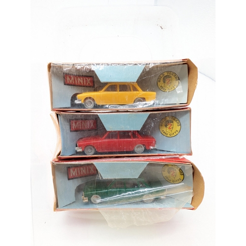 139 - Vintage Boxed Minix Little Cars - All 3 RC4 Model Triumph 2000 In three different colours. All with ... 