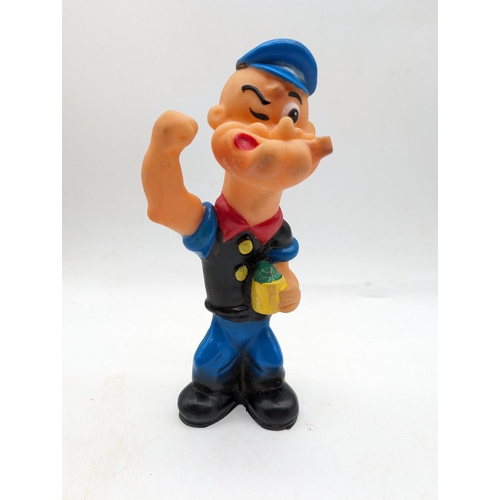 143 - VINTAGE RUBBER TOY VINYL IRON ARM POPEYE KFS 1960s 9