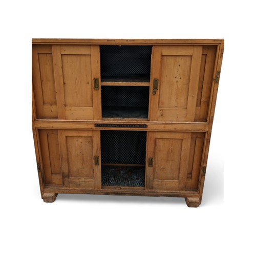 1A - Exceptional & Huge Antique Victorian Pine Proofing / Huffer Cabinet. Original Plaque on the Front Re... 