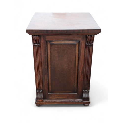 9A - Unusual Likely Victorian Or Earlier Solid Wood Side Cabinet, Unusual Design With Three Felt Lined In... 