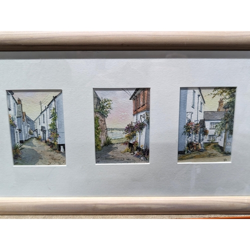 48J - Two Trio Original Ink / Watercolor Originals Jenny De La Haye - Both Depicting Scenes of Lympstone -... 