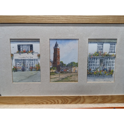 48J - Two Trio Original Ink / Watercolor Originals Jenny De La Haye - Both Depicting Scenes of Lympstone -... 