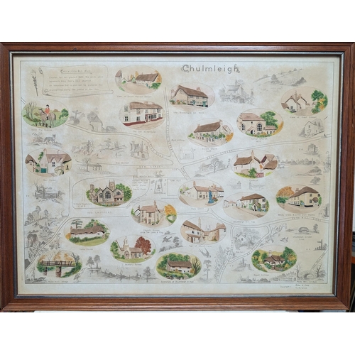 48M - Vintage Map Print of Chumleigh Old Fair - Copyright Eileen m Clarke 25x19