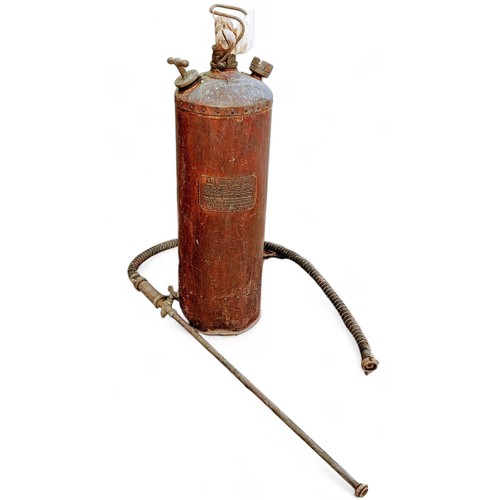 485 - Vintage Brass & Copper Four Oaks Sprayer With Original Hose and Lance -