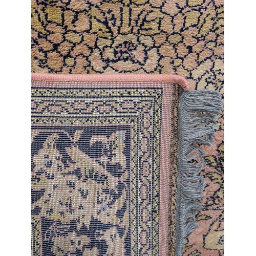 11A - Vintage Lahore Pakistan Hand Knotted Tree of Life Rug On a Pink Ground - Tassled Ends, Overall Condi... 