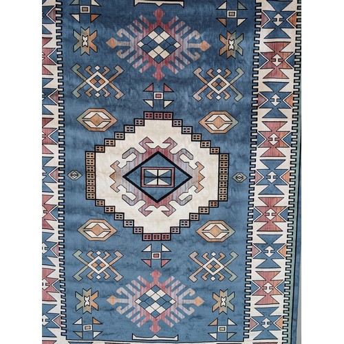 11C - Fabulous Ines Turkish Rug - With Wonderful Geometric Pattern and Tassle Ends, Condition Good with So... 