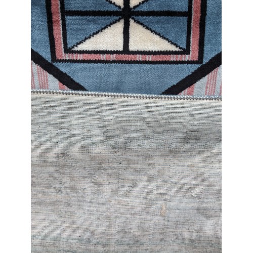 11C - Fabulous Ines Turkish Rug - With Wonderful Geometric Pattern and Tassle Ends, Condition Good with So... 