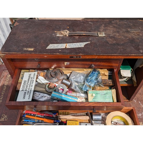 29 - Excellent Vintage Engineers Drawer Chest Stuffed Full of Tools - Very Heavy and Lots To Rummage Thro... 