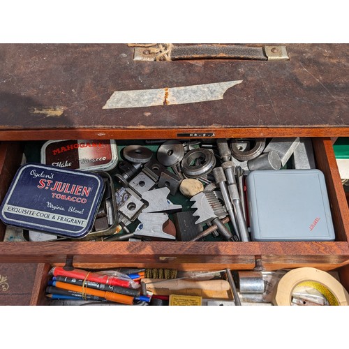 29 - Excellent Vintage Engineers Drawer Chest Stuffed Full of Tools - Very Heavy and Lots To Rummage Thro... 