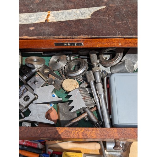 29 - Excellent Vintage Engineers Drawer Chest Stuffed Full of Tools - Very Heavy and Lots To Rummage Thro... 