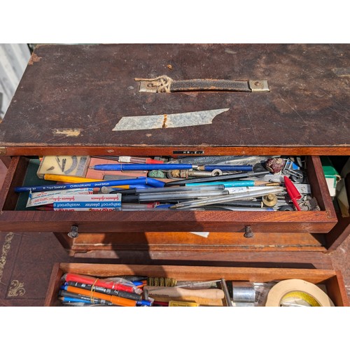 29 - Excellent Vintage Engineers Drawer Chest Stuffed Full of Tools - Very Heavy and Lots To Rummage Thro... 