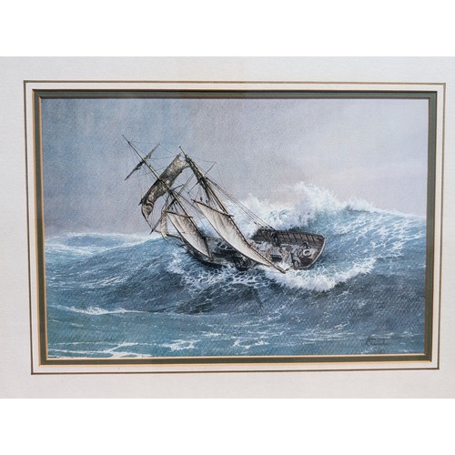 46 - John Chancellor Excellent Quality Nautical Print 56x44cm Glazed and framed