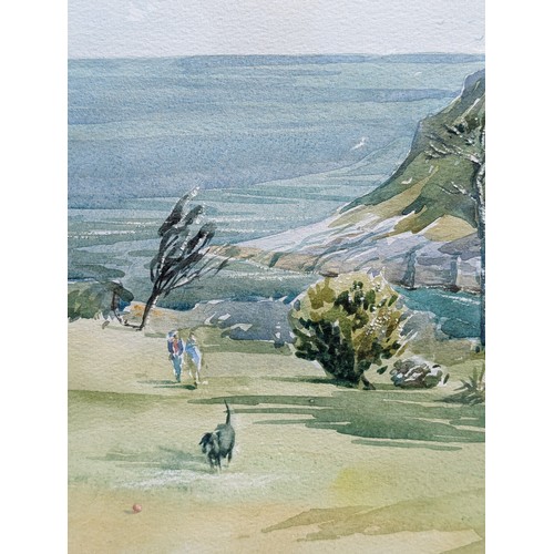 47 - Andrew Johnson Original Watercolour Thatcher Rock - Excellent Original Watercolour Of a Local Point ... 