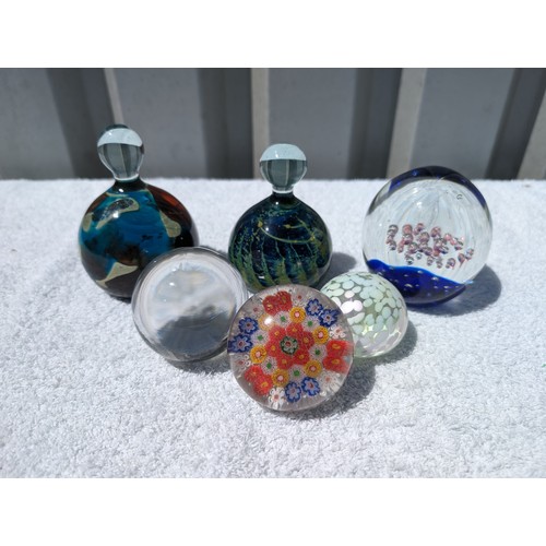 80 - Selection of 6 Glass Paperweights