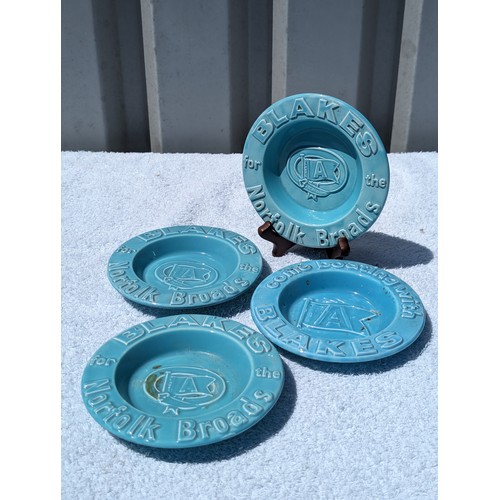 84 - Qty (4) Blakes Norfolk Blue Ashtrays