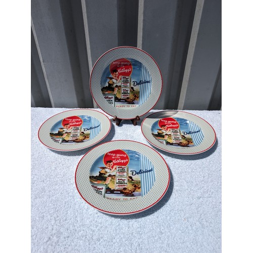 90 - Qty (4) Vintage Style 2012 Kelloggs Corn Flake Plates
