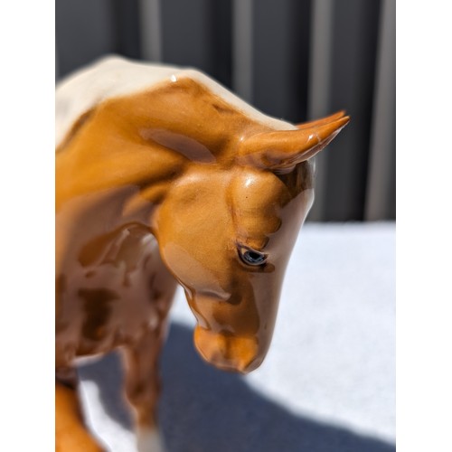 104 - Beswick Group (3) Palamino Swish Tail Has Reapairs To Legs, Two Smaller Ones Have Minor Ear Repairs ... 