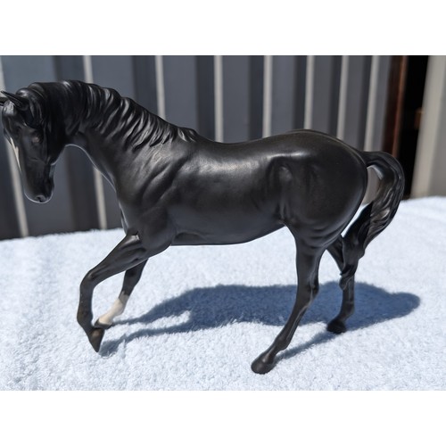 106 - Pair Beswick Horse H2466 Black Beauty, Plus Black Foal Both Excellent Condition