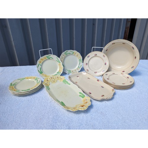 110 - Good Bundle Clarice Cliff Newport Pottery Side Plates (6) Plate and Serving Tray, With Collection of... 