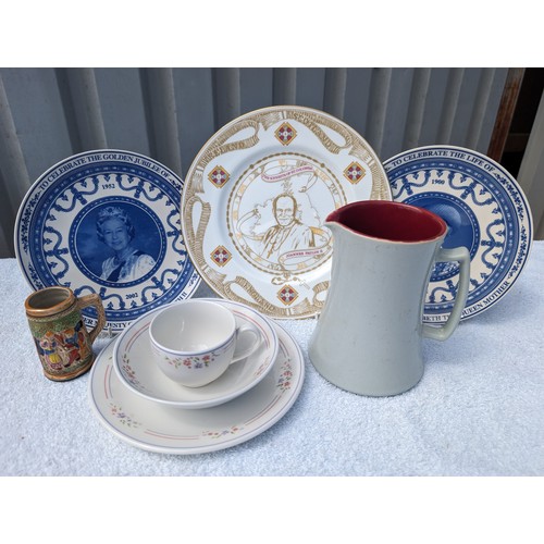 116 - Johnsons Brothers Dinner Service Set (Flair) Along with Comemorative Plates Etc