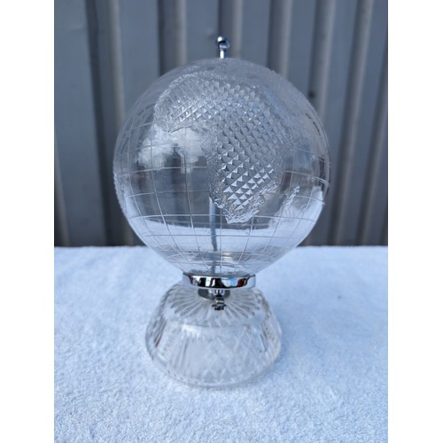 138 - Excellent Retired Waterford Crystal World Globe, Etched Waterford Mark To Base Excellent Condition 3... 