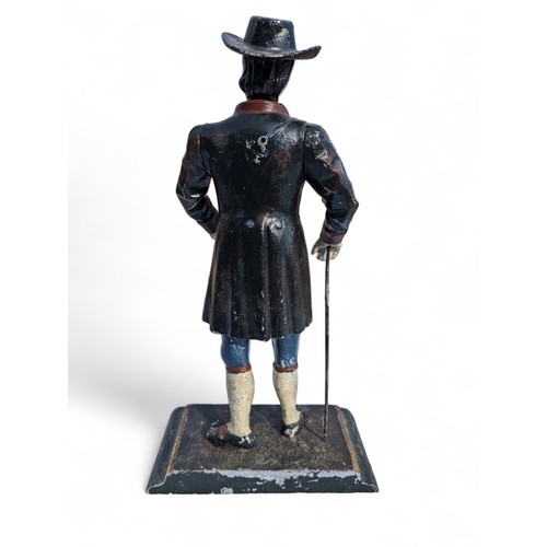 203 - Vintage J.v.E Holland Metal Figure Of Dutch Clock Peddler, Has Some marks and Would Benefit from a G... 