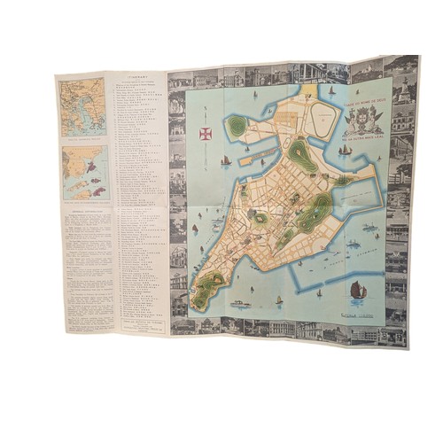 9 - Original Macau Vintage Map 1949 48x61cm - Excellent Condition For Age Seldom Seen Example