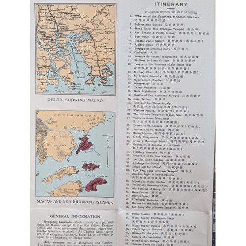 9 - Original Macau Vintage Map 1949 48x61cm - Excellent Condition For Age Seldom Seen Example