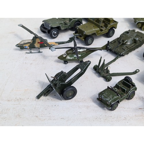 59 - Good Quantity Dinky, Corgi, Matchbox Etc Diecast Military Vehicles Including Mack Truck, Plus Others