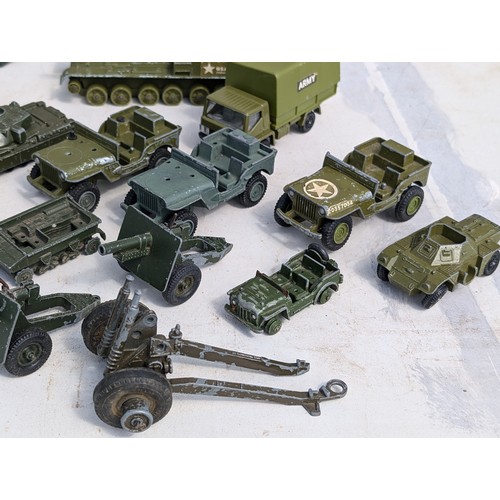 59 - Good Quantity Dinky, Corgi, Matchbox Etc Diecast Military Vehicles Including Mack Truck, Plus Others